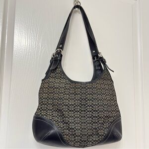 Vintage Coach Soho signature hobo shoulder bag, signature canvas leather trim
